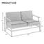 Causeuse d'extérieur en teck massif avec coussin et accoudoirs-114983537-114983543