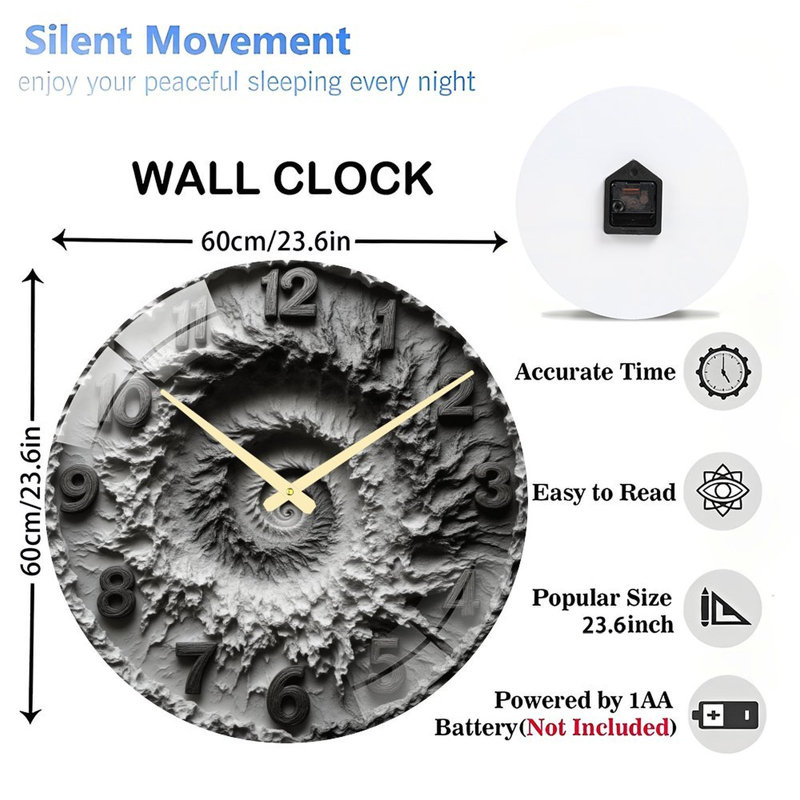 Horloge murale spirale 24 po