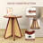 Mid-century Round Side Table Rattan End Table 