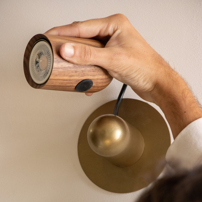 Onfa Armed Sconce, Brown, Brass