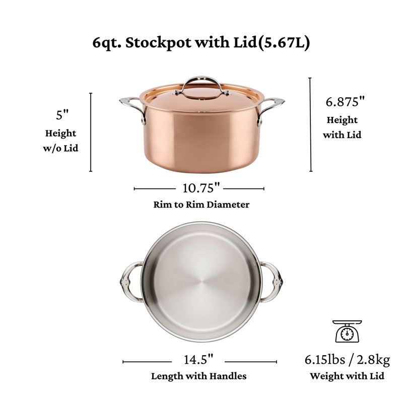Copperbond Aura 6.0qt Covered Stock Pot (24cm)