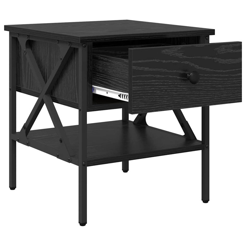 Bedside Cabinet With Drawer 2 Pcs 40 X 42 X 45 Cm, Black Oak