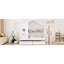 Lit double en bois blanc avec tiroirs et tablette, parfait pour le repos-1172592327