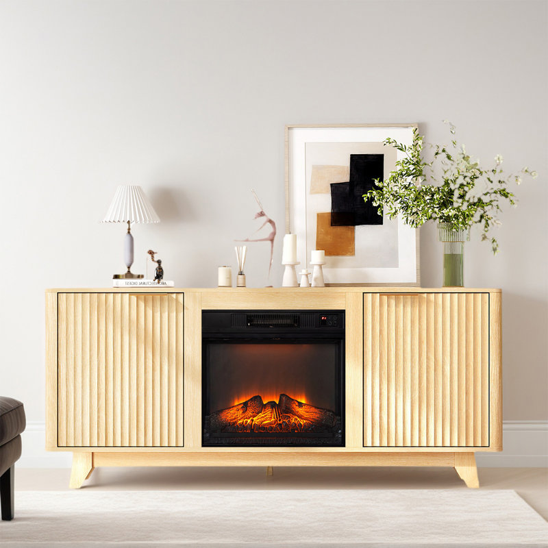 Meuble télé avec foyer Oak