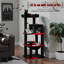 Arbre à chat gothique avec très grand hamac, tour noire de 45,7 po, maisonnette pour chat à plusieurs niveaux, poteaux à griffes en sisal et perchoir supérieur pour Halloween