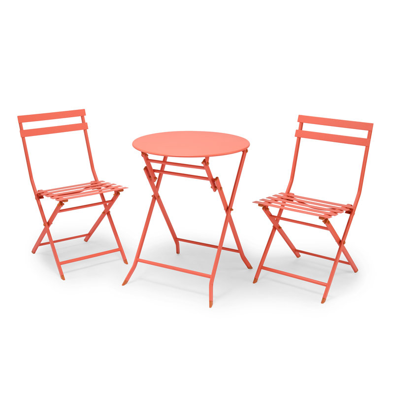 Ravello 2 - Person Patio Dining Set with Round Table, Pink
