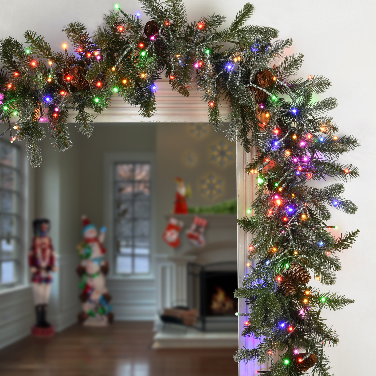 108'' in. Lighted Faux Spruce Garland