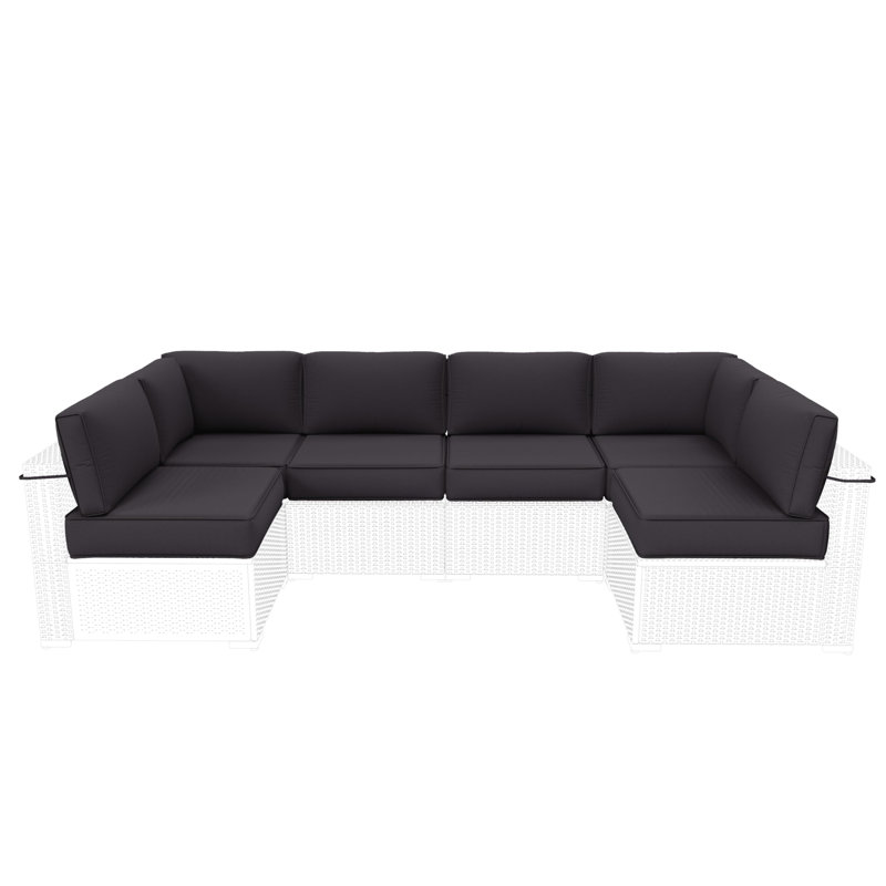14-Piece Outdoor Replacement Cushion Set Seat/Back Cushion，26'' W X 26'' D，Only Cushions, Gray, 26" L x 26" W x 5" H