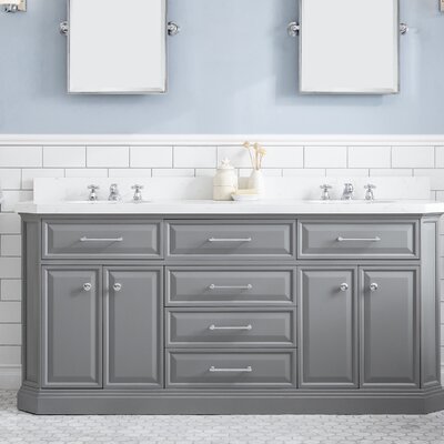 Bruning 72"" Double Bathroom Vanity Set -  Willa Arloâ¢ Interiors, 1DD69652287548398E7DC3FFEAF50C9E