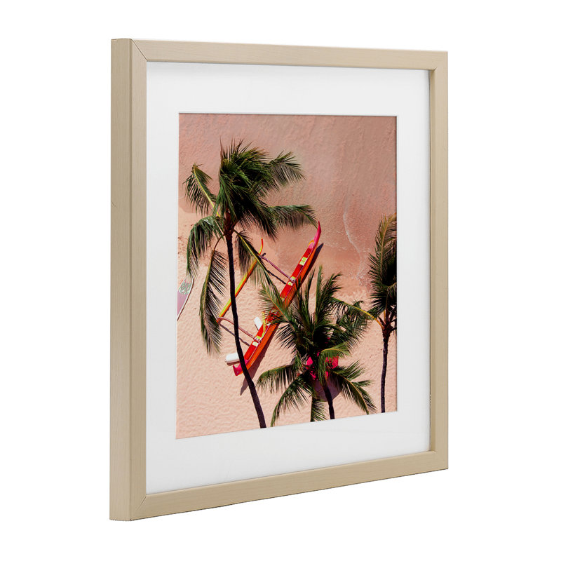 «Waikiki Beach Surf Coast», reproduction encadrée sous verre, conception de Danita Delimont, H 13 po x l 13 po