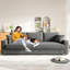 4 Seater Corduroy Sofa-1431803796