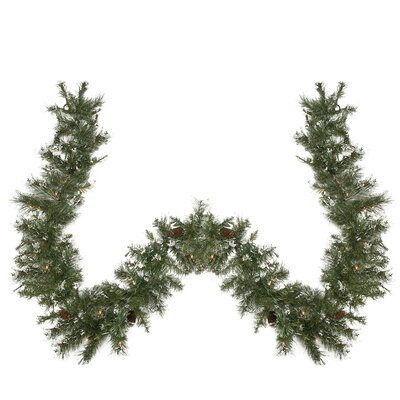 9' x 10"" Pre-lit Snow Mountain Pine Artificial Christmas Garland - Clear Lights -  Northlight Seasonal, M88664