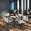 Plateau de table Kee Square, 4 chaises empilables Zeng-731281730-731281785-731281789