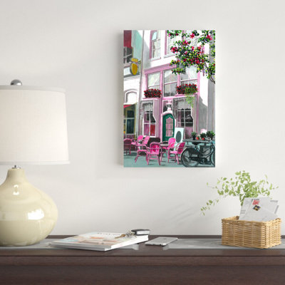 " Pink City Café " Painting Print