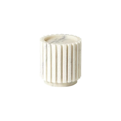 Channel Pillar Holder-White Marble-Sm