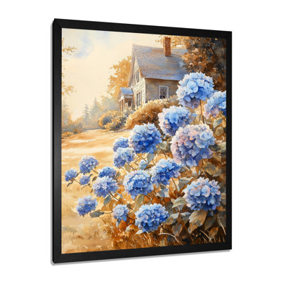 Hortensias par la vieille ferme - décoration murale florale