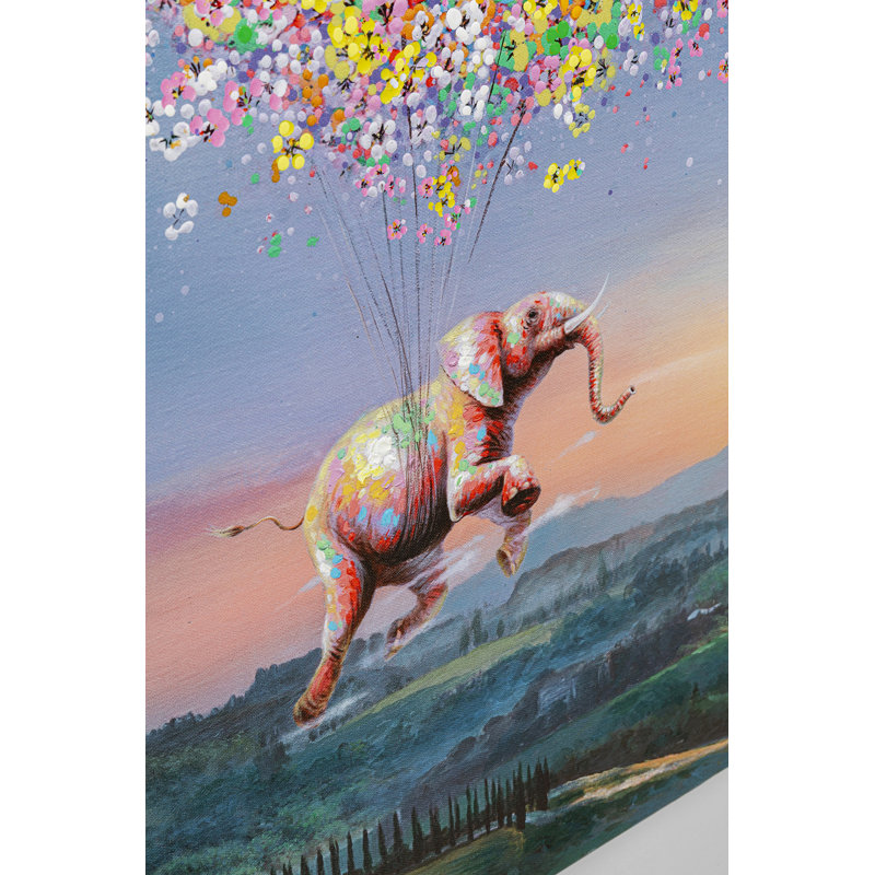 Leinwandbild "Flying Elephant at Night" 120x160cm, 160cm H x 120cm W