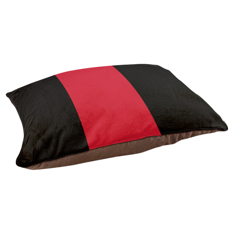 Coussin pour chien hockey Las Vegas, Moyen (H 14 po x l 40 po x P 30 po), Noir / rouge / noir