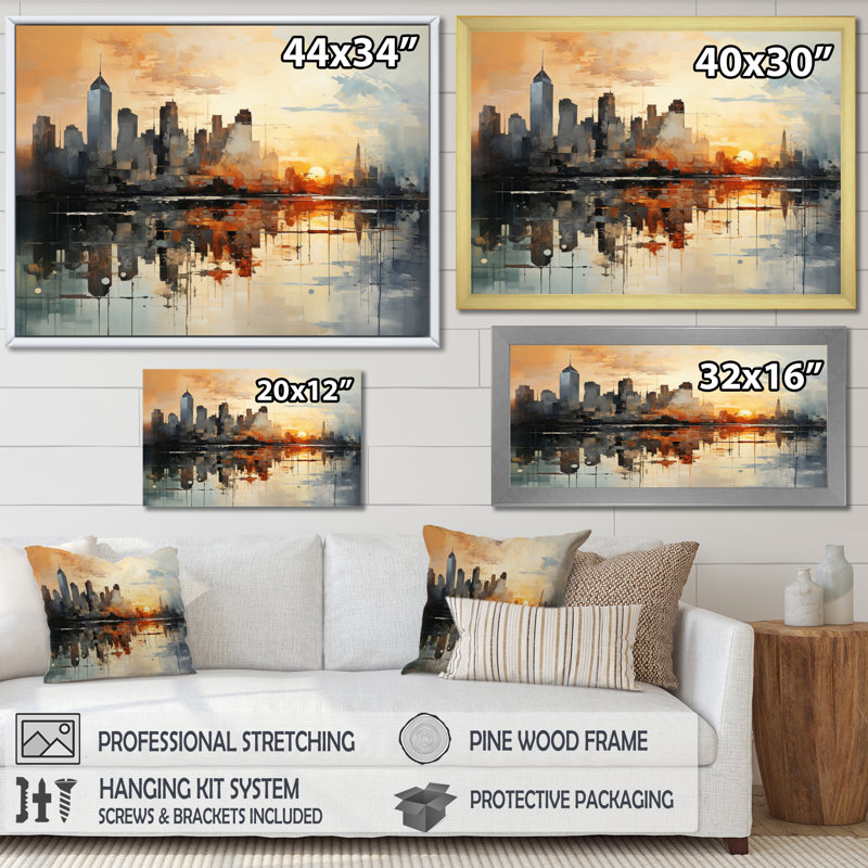 Sky Skyline Enigma I sur impression sur toile, H 12 po x l 20 po x P 1 po, Toile tendue