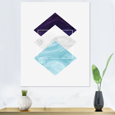 Create Design White Blue - Mid-Century Modern Canvas Artwork