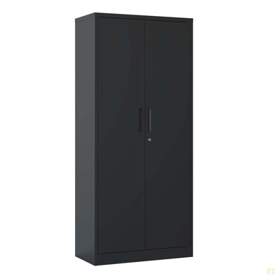 71"H Metal Garage Storage Cabinet Tool Steel Locking Cabinet With Doors And 3 Shelves, Tall Cabinets For Garage Storage Systems Lockable File Cabinet For Home Office, Classroom/Pantry