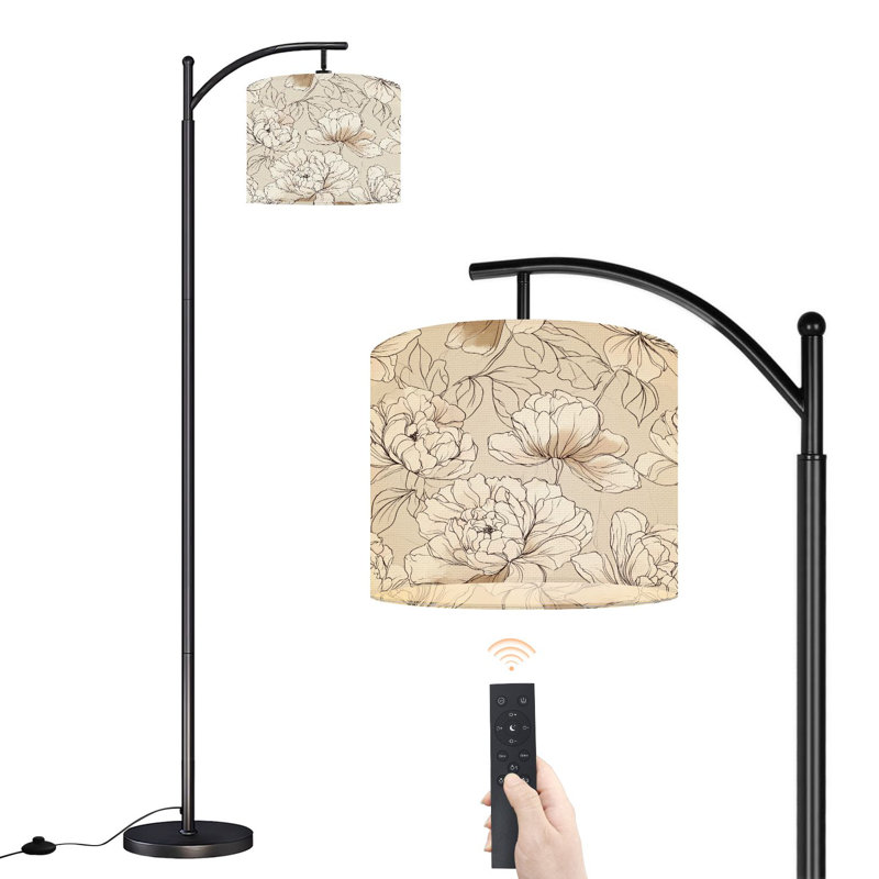 Lampe sur pied à arc avec abat-jour réglable Soft Beige