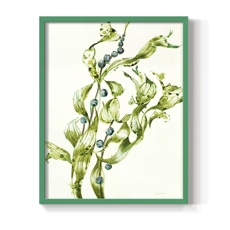 Sea Grapes, reproduction encadrée - bois massif, H 15 po x l 12 po, Vert
