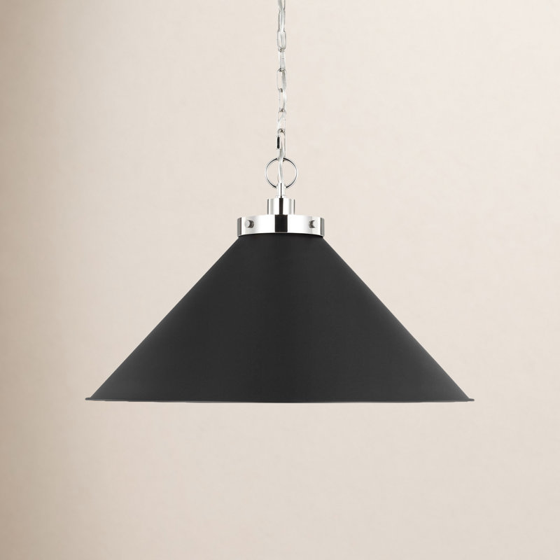 Wellfleet 1 - Light Pendant, Midnight Black, Polished Nickel