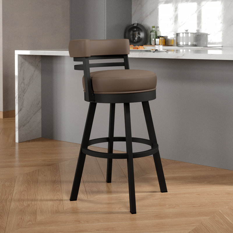 Tabouret de bar et de comptoir Aureliana, Tabouret de comptoir (siège d'une hauteur de 26 p, Similicuir - Dillion Balsa, Noir