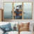 Toile avec cadre flottant or