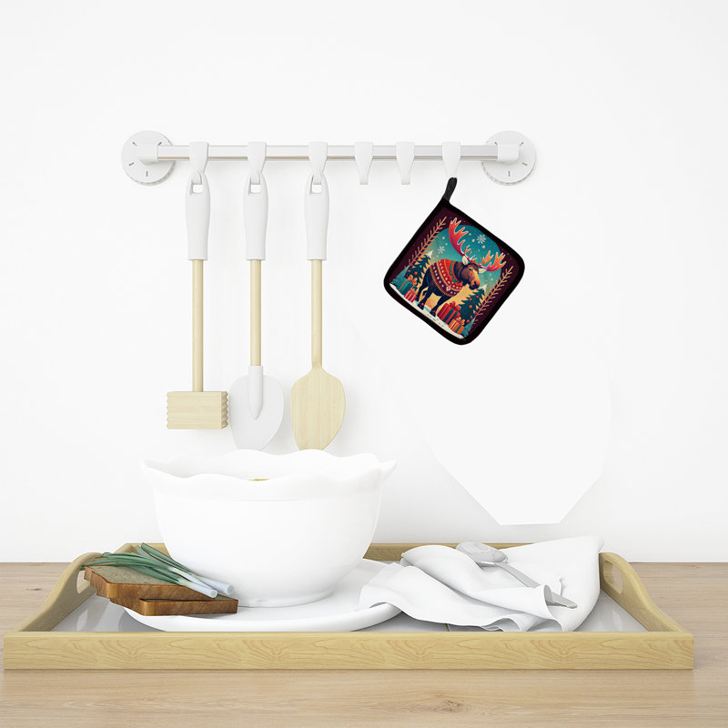 Paire de porte-casseroles Moose Christmas