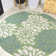 Zinnia Modern Floral Textured Weave Cream/Green Indoor/Outdoor Rug