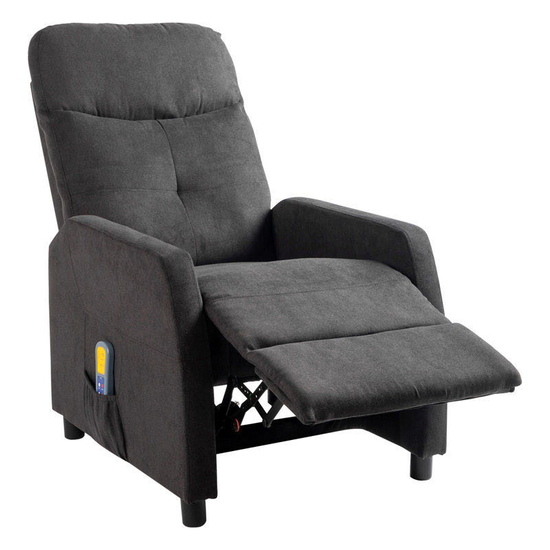 Upholstered Heated Massage Chair, Black