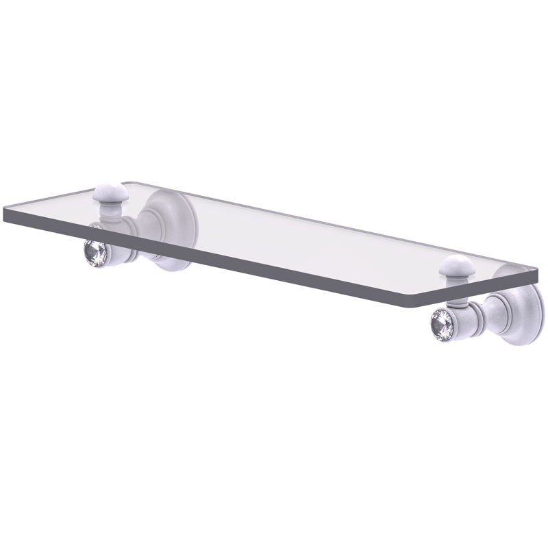 Tablette en verre Hertz, H 2,4 po x l 16 po x P 5,54 po, Blanc mat