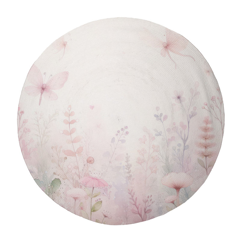 Tapis tressé Magical Flora, Rond 5 pi