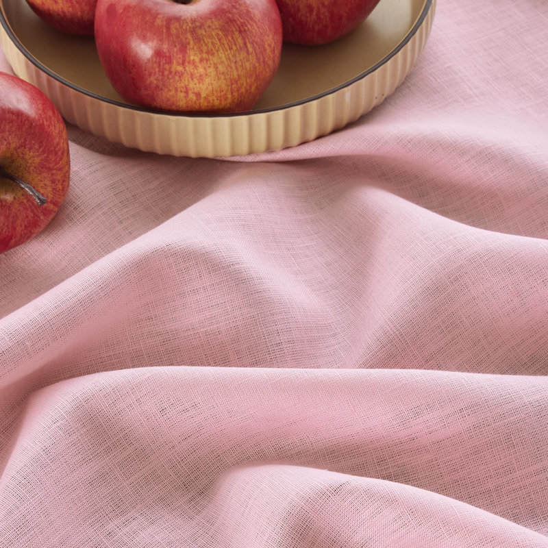 Fete - 100% Pure Linen Table Throw, Pink Lemonade