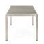 Table de salle à manger d'extérieur avec cadre en aluminium et bordure en faux bois gris