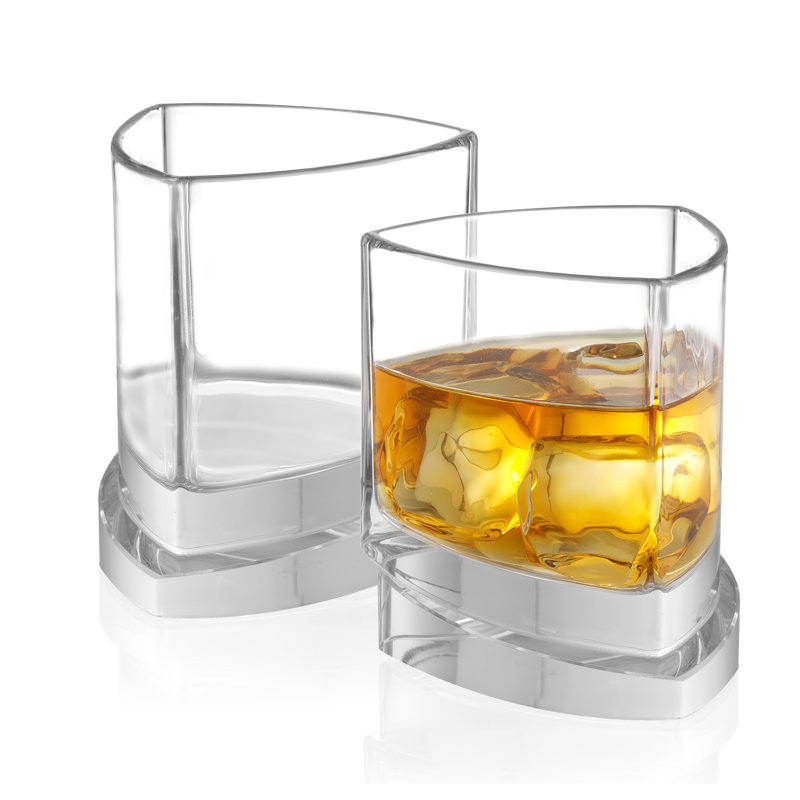 JoyJolt Aqua Vitae Triange Whiskey Glass, 9.9oz