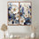 «Blue and Gold Minimalisme Violets», impressions d'art traditionnel sur toile