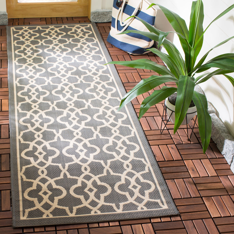 Courtyard Performance Chevron Indoor/Outdoor Area Rug, Runner 2'7" x 8'2"