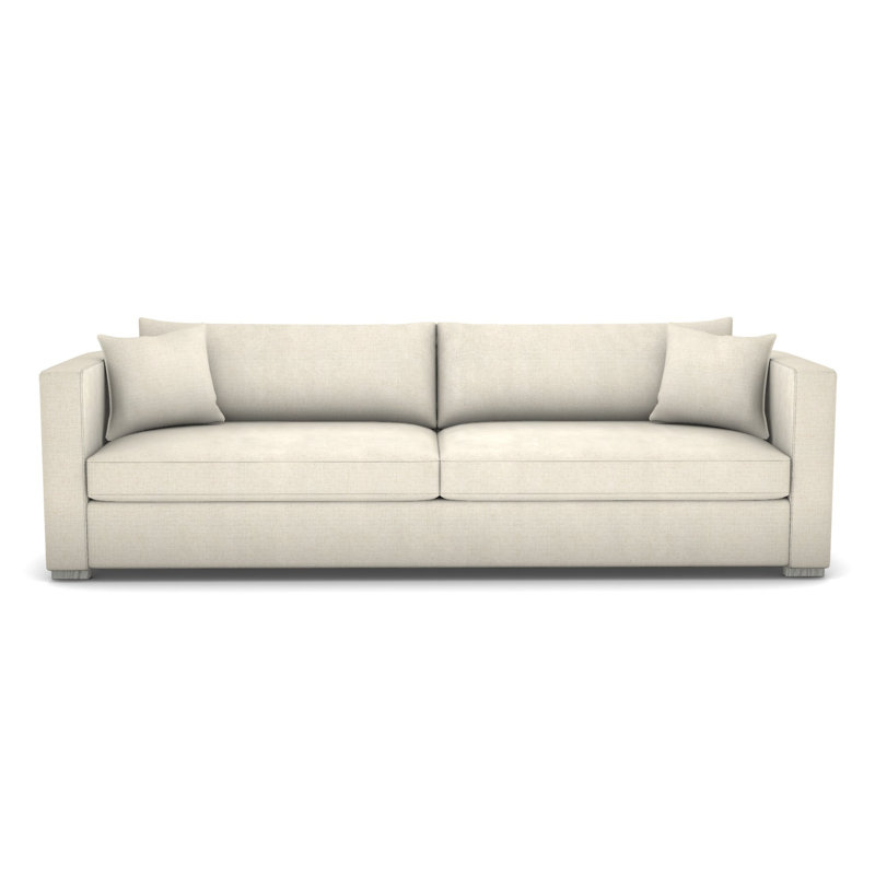 Brandt Two Seat Extended Sofa, Dove Gray, Tuck Linen