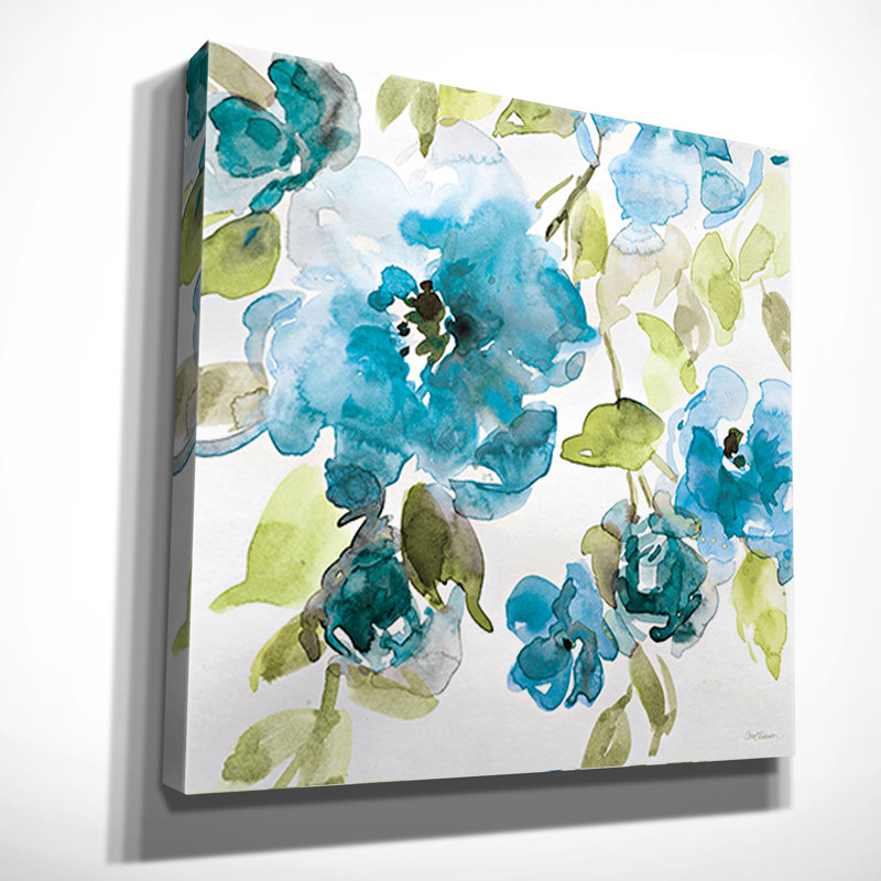 « belle blue i » par carol robinson, reproduction d’art sur toile tendue, H 24 po x l 24 po x P 1,5 po