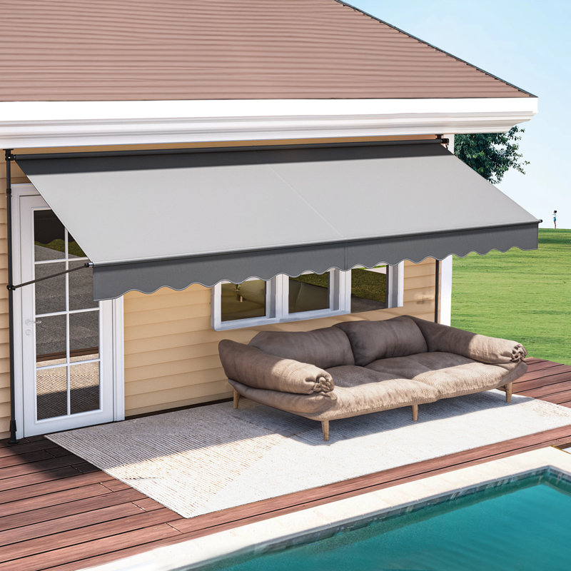 Edrosie Inc 118.1'' H Retractable Patio Awning Window Awning Door Awning, 118.1" H x 137.79" W x 47.2" D