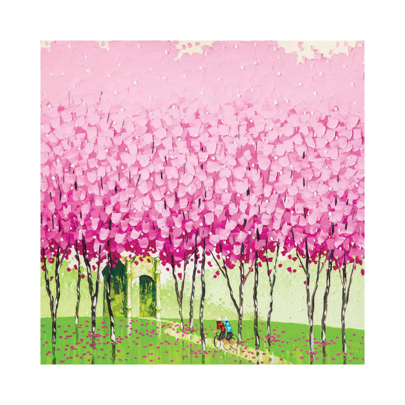 Happiness by Phan Thu Trang - Painting on Canvas, 93.98 cm H x 93.98 cm W x 1.91 cm D, Wrapped Canvas
