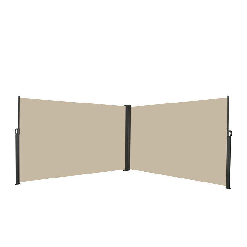 Paravent rétractable 276 x 71 pouces imperméable et résistant aux rayons UV pour balcon de terrasse, Beige
