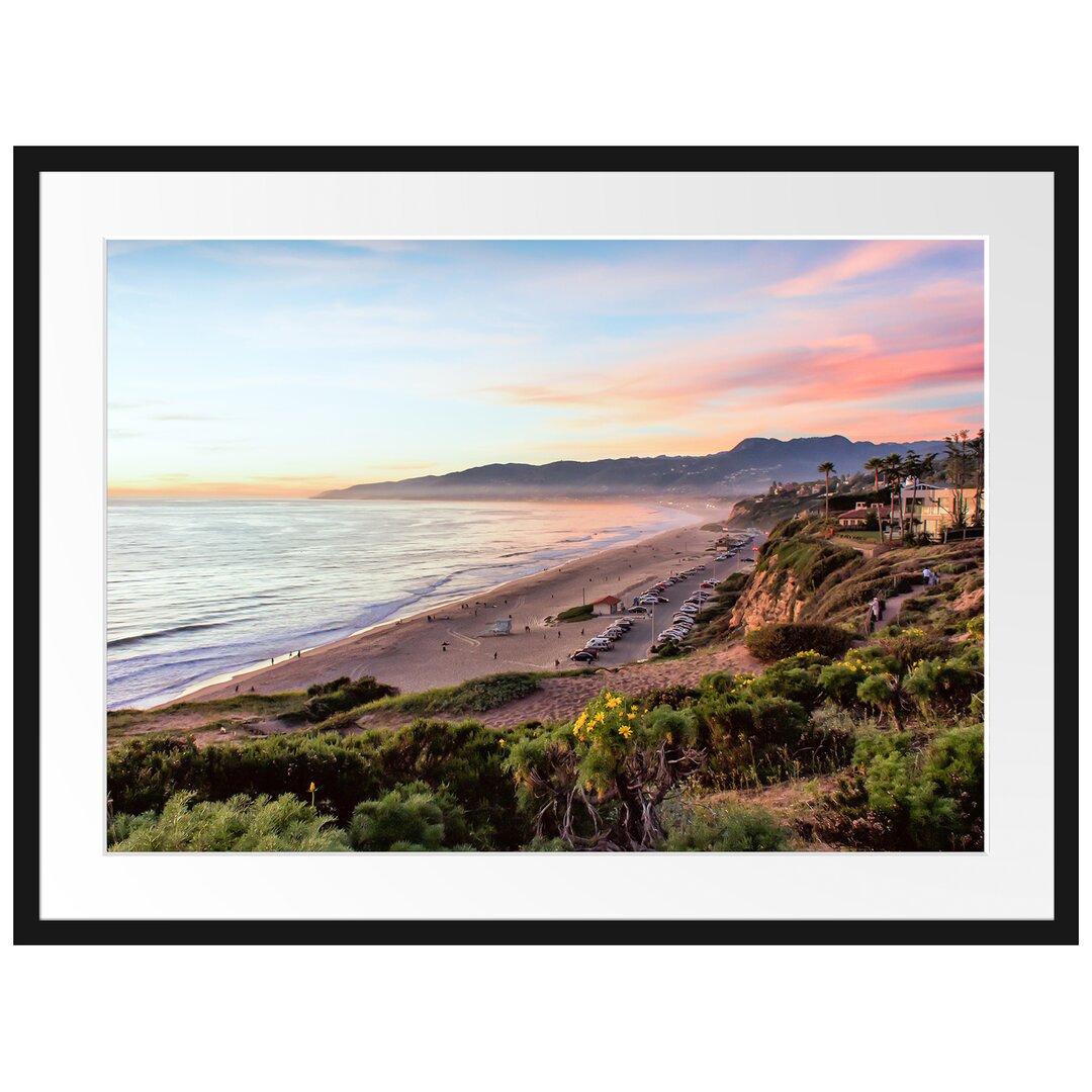 Gerahmtes Poster Küste und Strand mit Häusern