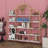 5 Tier Bookshelf With Curved Top, X Bar Gold Shelf, Arched Bookshelf With Anti-Tipping Device And Adjustable Foot Pads