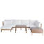 Ensemble de 8 meubles de patio modulaires d'extérieur en bois d'acacia, canapé modulaire rembourré beige avec table basse de rangement pour la cour