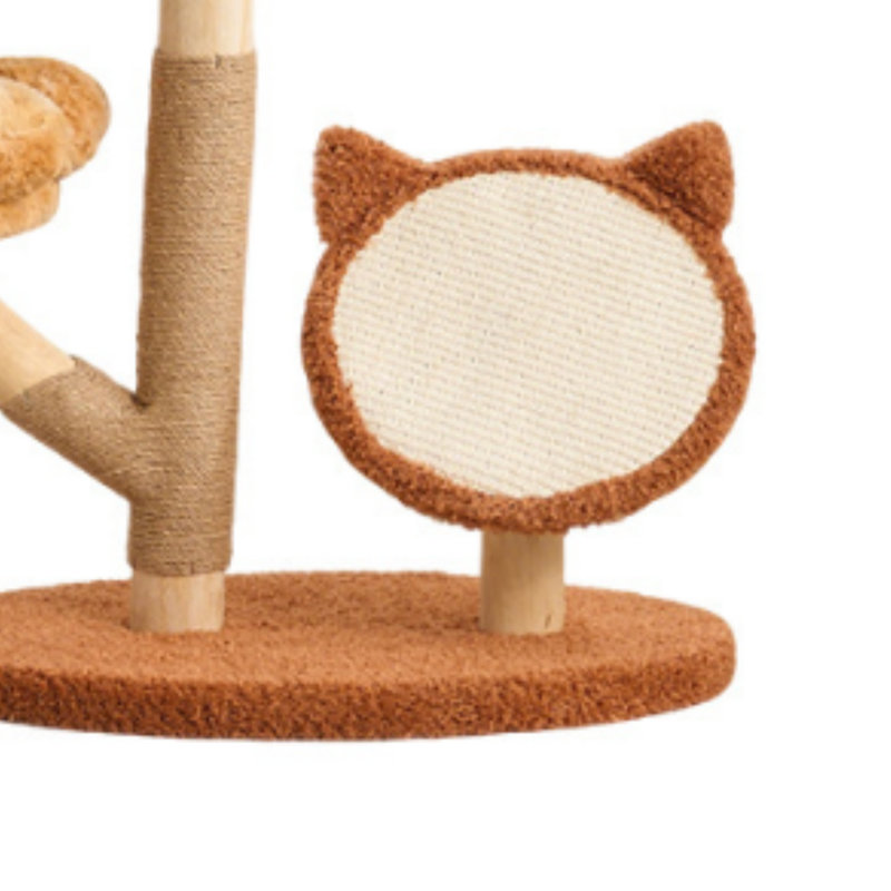Arbre à chat intégré multi-chats, fait de sisal durable et résistant aux égratignures, avec un lit de chat chaud intégré, offrant à votre chat un petit monde chaleureux et confortable en hiver.