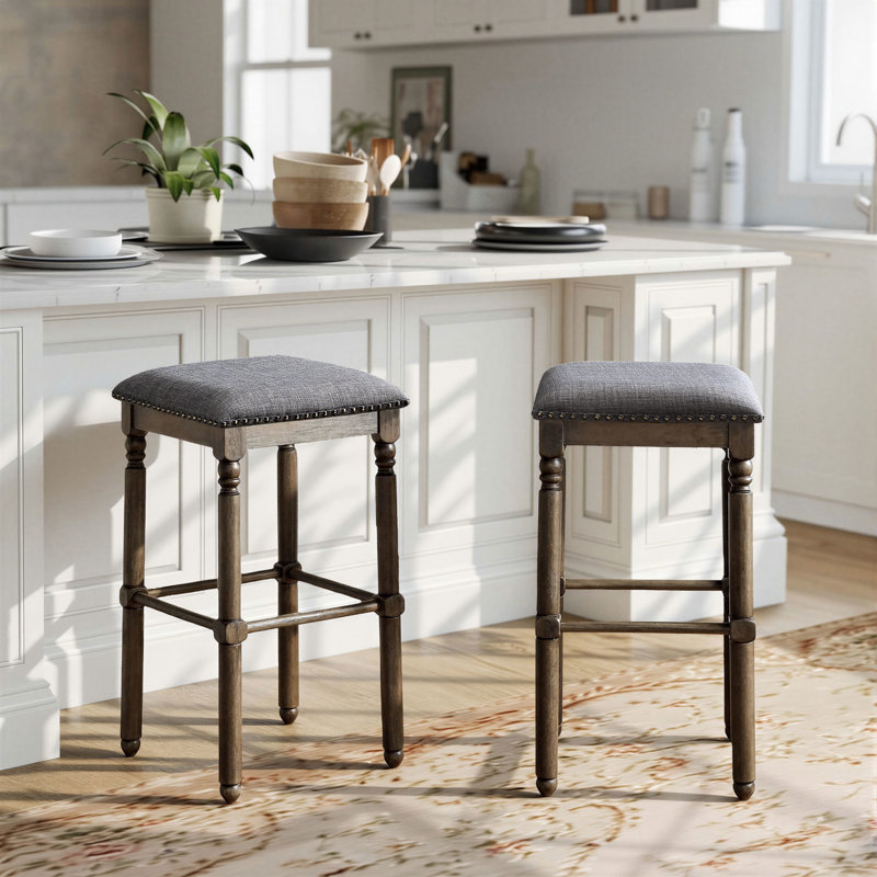 Tabourets de bar en bois Arnhem, ensemble de 2, Gris, Tabouret de bar (siège d'une hauteur de 29,25 po)